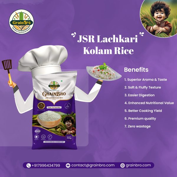 JSR Lachkari Kolam Rice - 26kg - Image 3