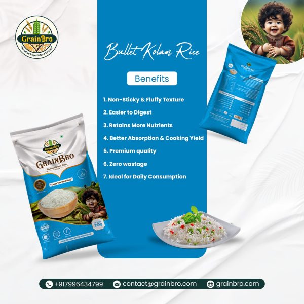 Bullet Kolam Rice (Steam) 26kg - Image 3