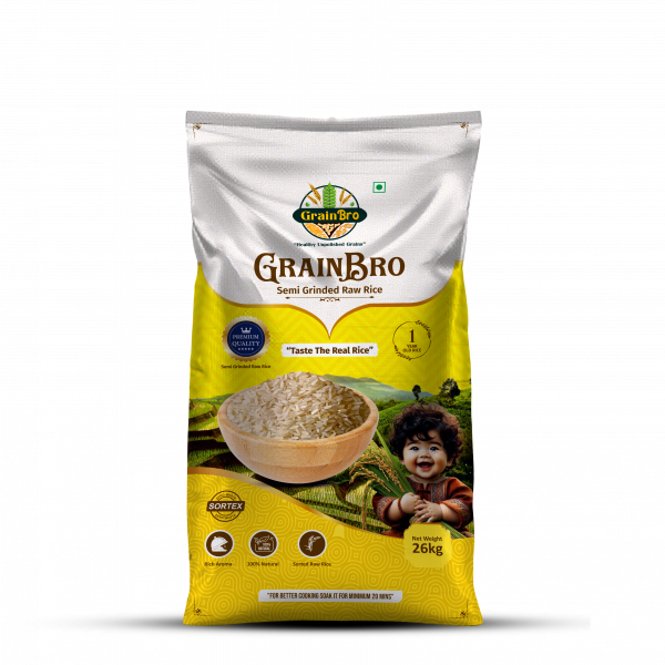 Grain Bro Semi Grinded Raw Rice