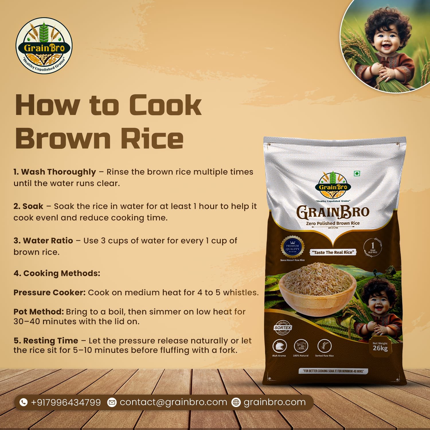 Grain Bro Zero Polished Brown Rice 10kg - Image 5